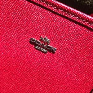 Red leather Coach purse